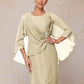 Short Sleeves Knee Length Chiffon Mother Of The Bride Dress With Beading
