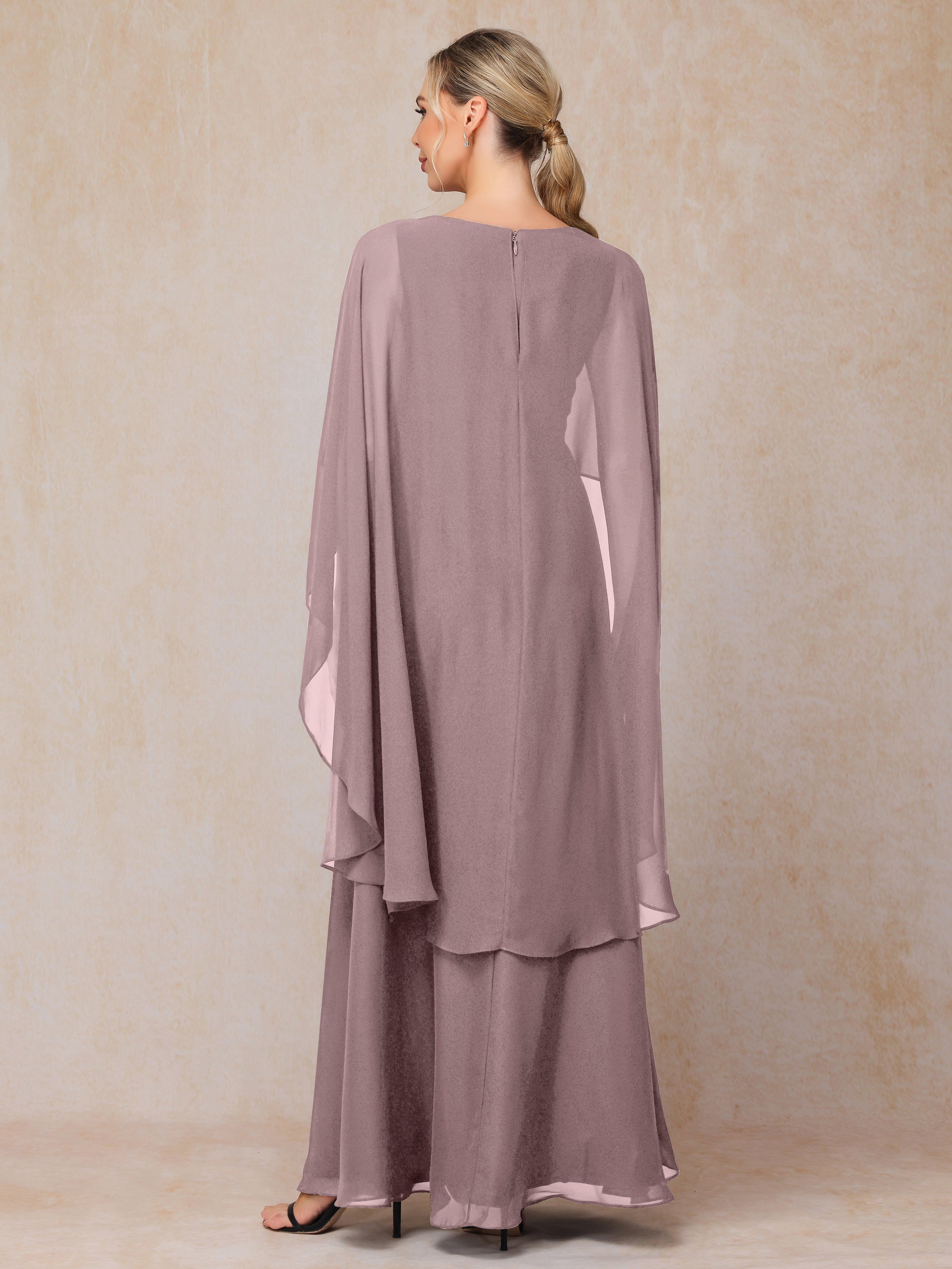 V Neck A Line Chiffon Mother Of The  Groom Dress