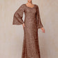 Long Sleeves Sequins Ankle Length Mother Of The Bride Dress