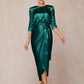 Short Sleeves Ankle Length Soft Satin Mother Of The Bride Dress