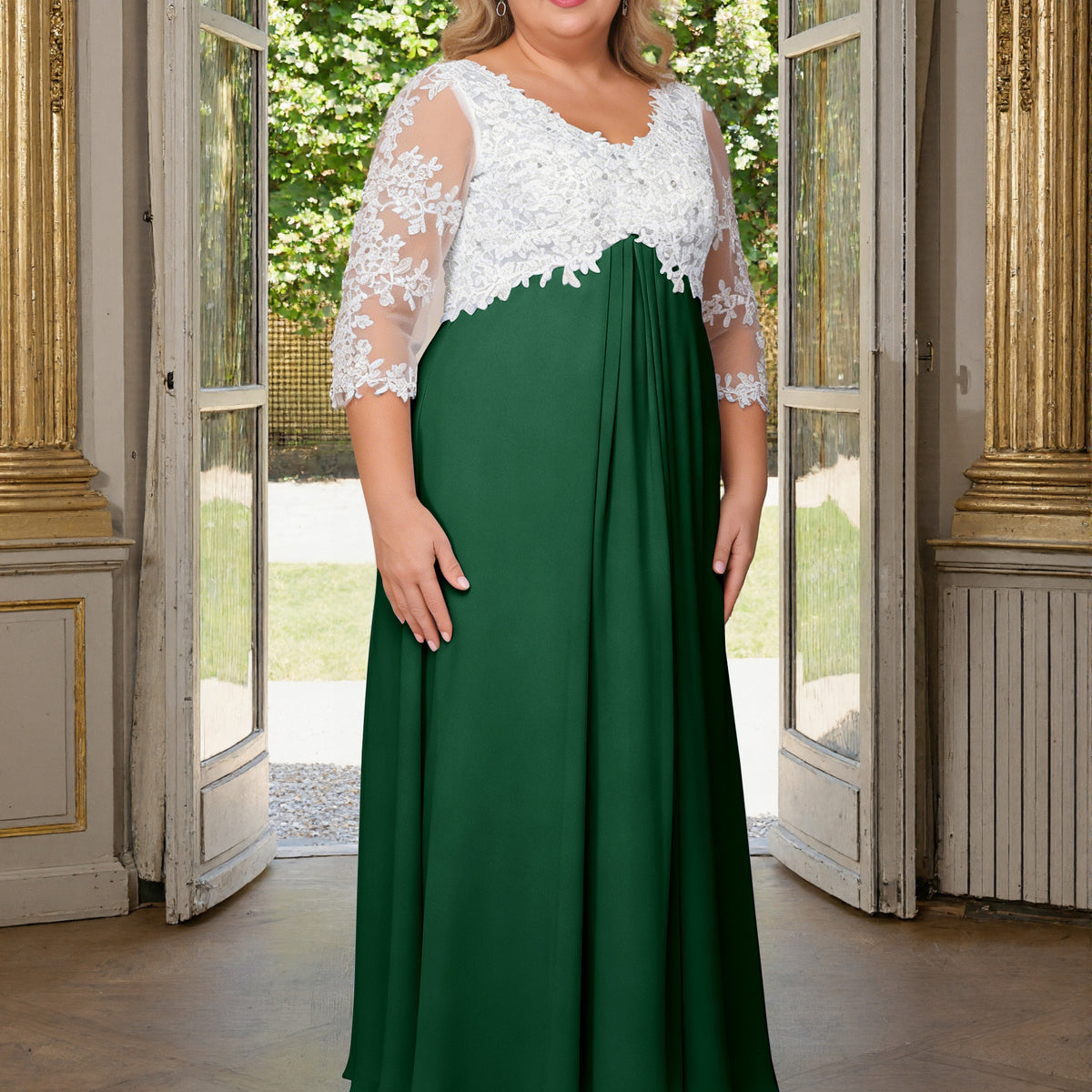 green emerald velvet dress Wedtrend Women Plus Size Dark Green Bridesmaid Dress A-Line Spaghetti Straps Chiffon Wedding Party Dress with 3D Flowers, Dark Green / US4