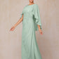A Line Floor Length Chiffon Mother Of The Bride Dress With Cape