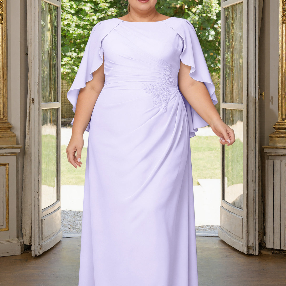 slim fit dress slacks Plus Size Purple Lace Prom Dresses A Line Evening Gowns Custom Color / US18W main image 0