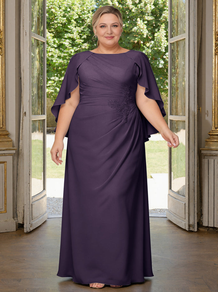 Cicinia Plum Plus Size Mother Of The Bride Dress Long Chiffon Beaded S