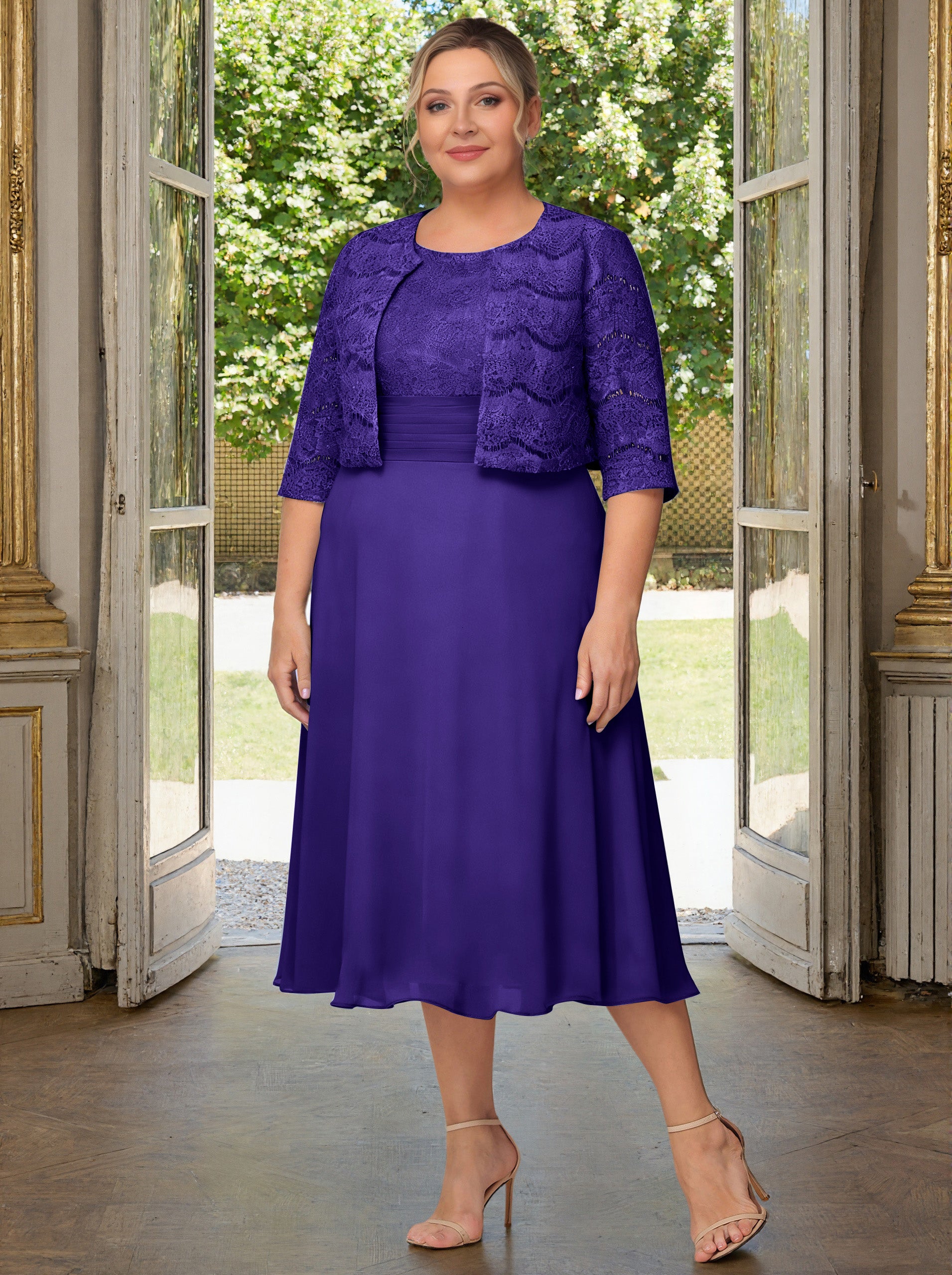 Cicinia Plus Size Regency Mother Of The Bride Dress With Jacket Long C
