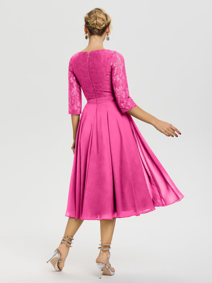 Azalea Tea Length Mother Of The Bride Dresses A Line Lace Top Tea Leng