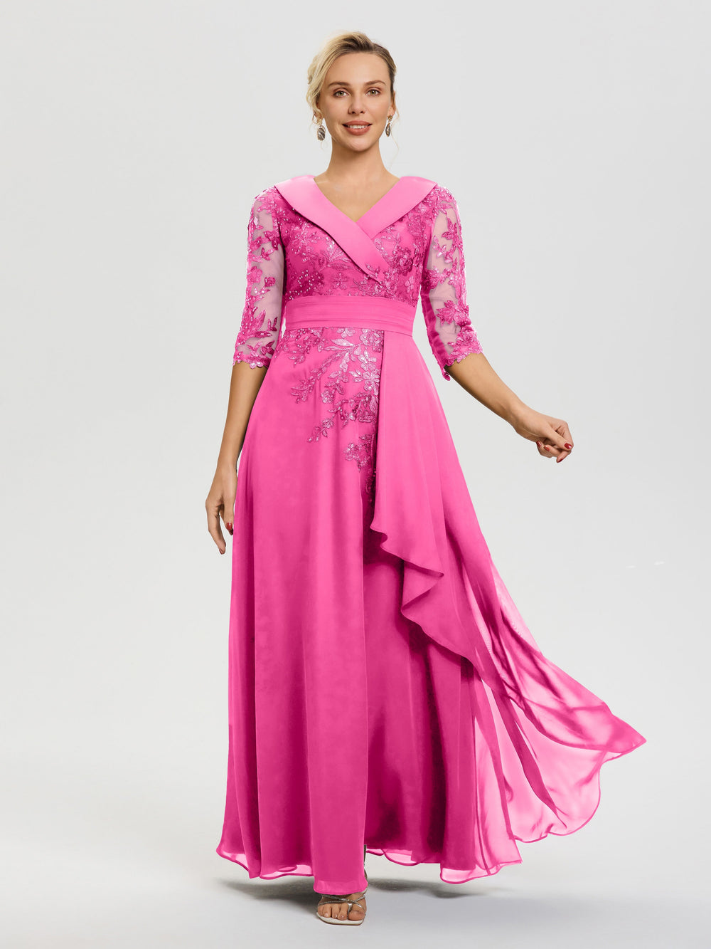 Azalea Slimming Plus Size Mother Of The Bride Dresses With Sleeves A L
