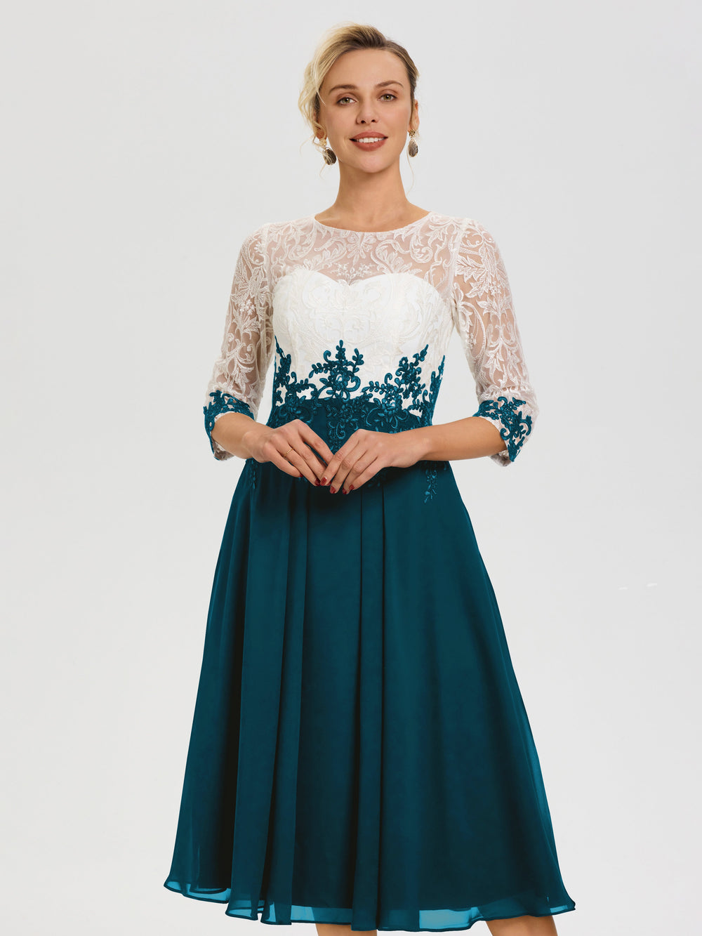 Ink Blue Mother Of The Bride Dress Near Me Illusion Sleeves Sweetheart