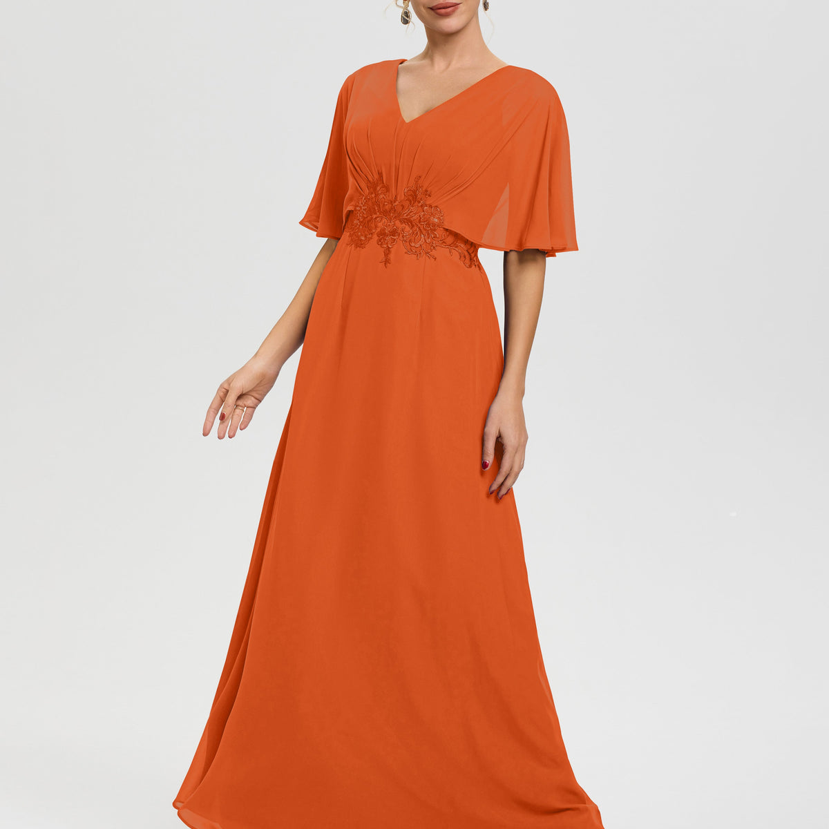 burnt orange formal dress with sleeves Fitted Satin Long Sleeves Open Back Burnt Orange Evening Gown AC381 16 / Burnt Orange (Sienna)
