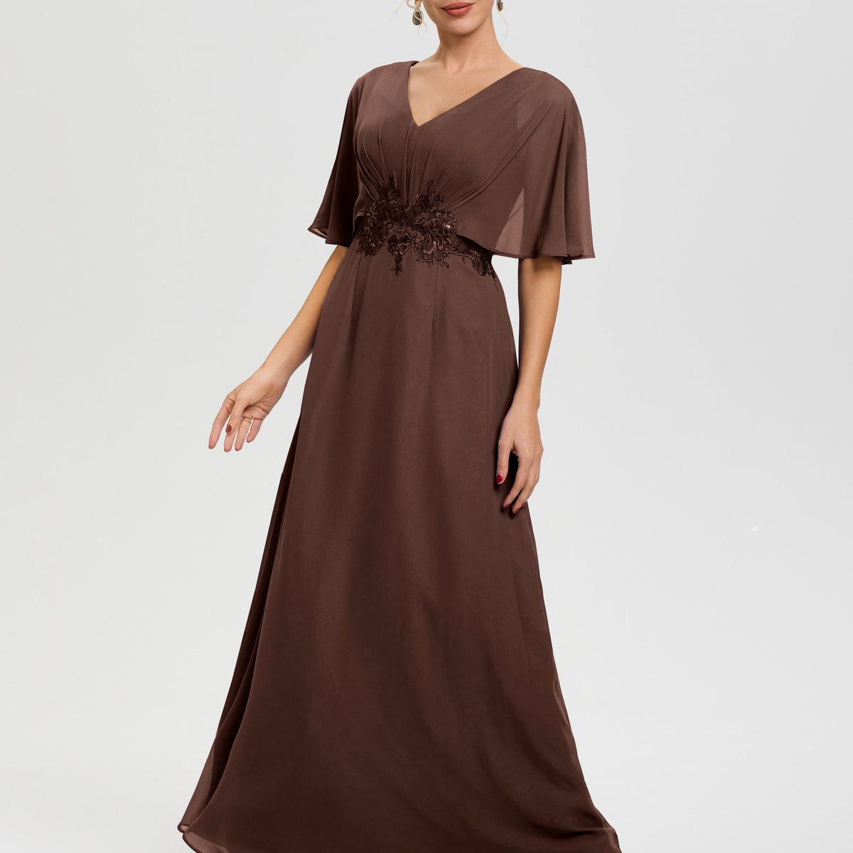 chocolate brown chiffon dress SAME Ruched Chiffon Dress | Chocolate Brown