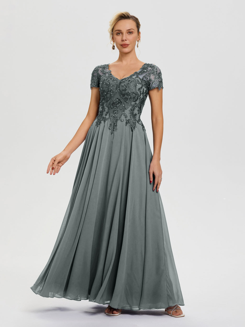 steel grey formal dress Steel Grey Bridesmaid Dresses