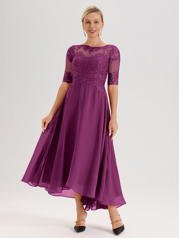 Cicinia Orchid Mother Of The Groom Dress Chiffon Lace Beaded A-line Ha