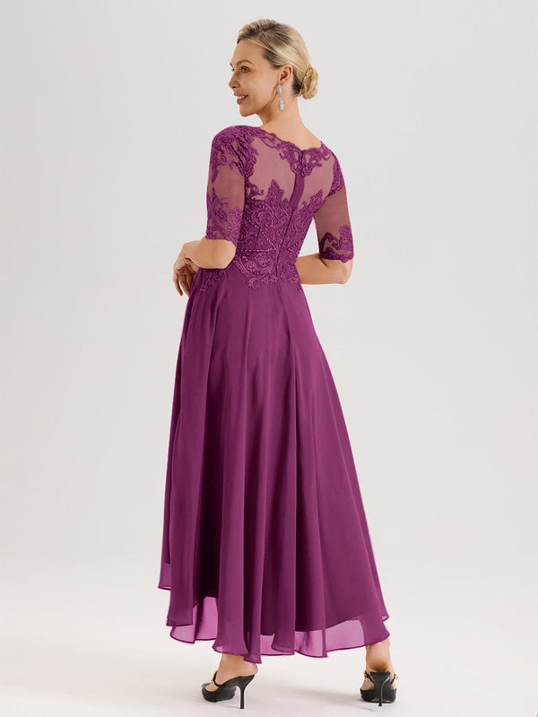 Cicinia Blue Mother Of The Groom Dress Long Chiffon A-line Floor Length V-neck Beaded