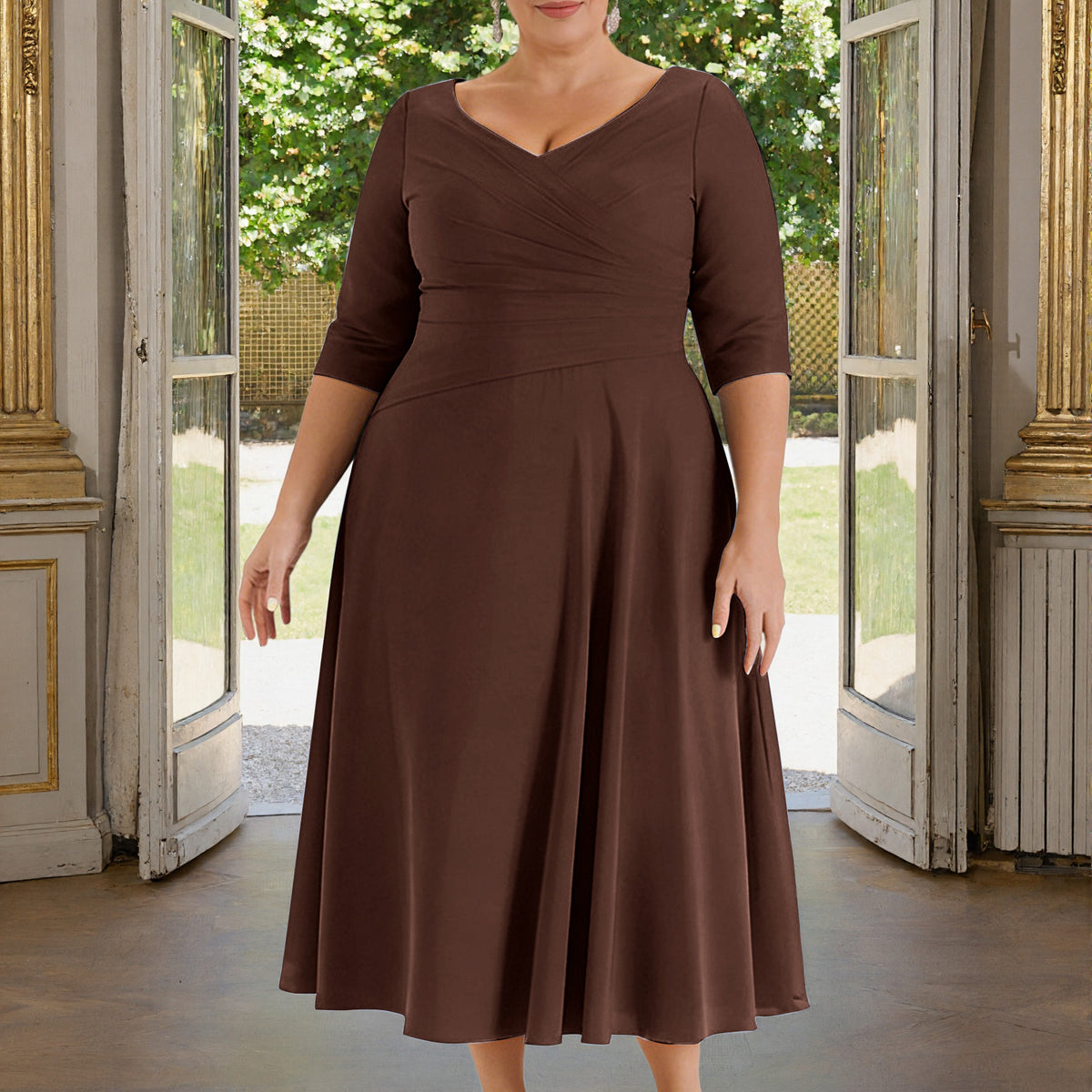 chocolate brown bridesmaid dresses plus size Anderson Maxi Dress, in Chocolate Luxe Satin, Size: Small | Show Me Your Mumu