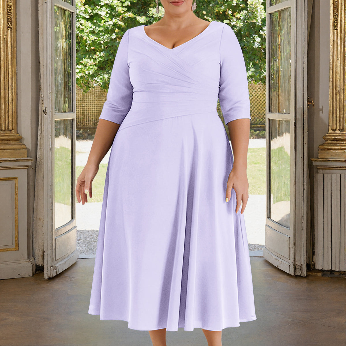 plus size lilac bridesmaid dresses One Shoulder Lilac Bridesmaid Dresses with Slit Plus Size Bridesmaid Dress ARD1174