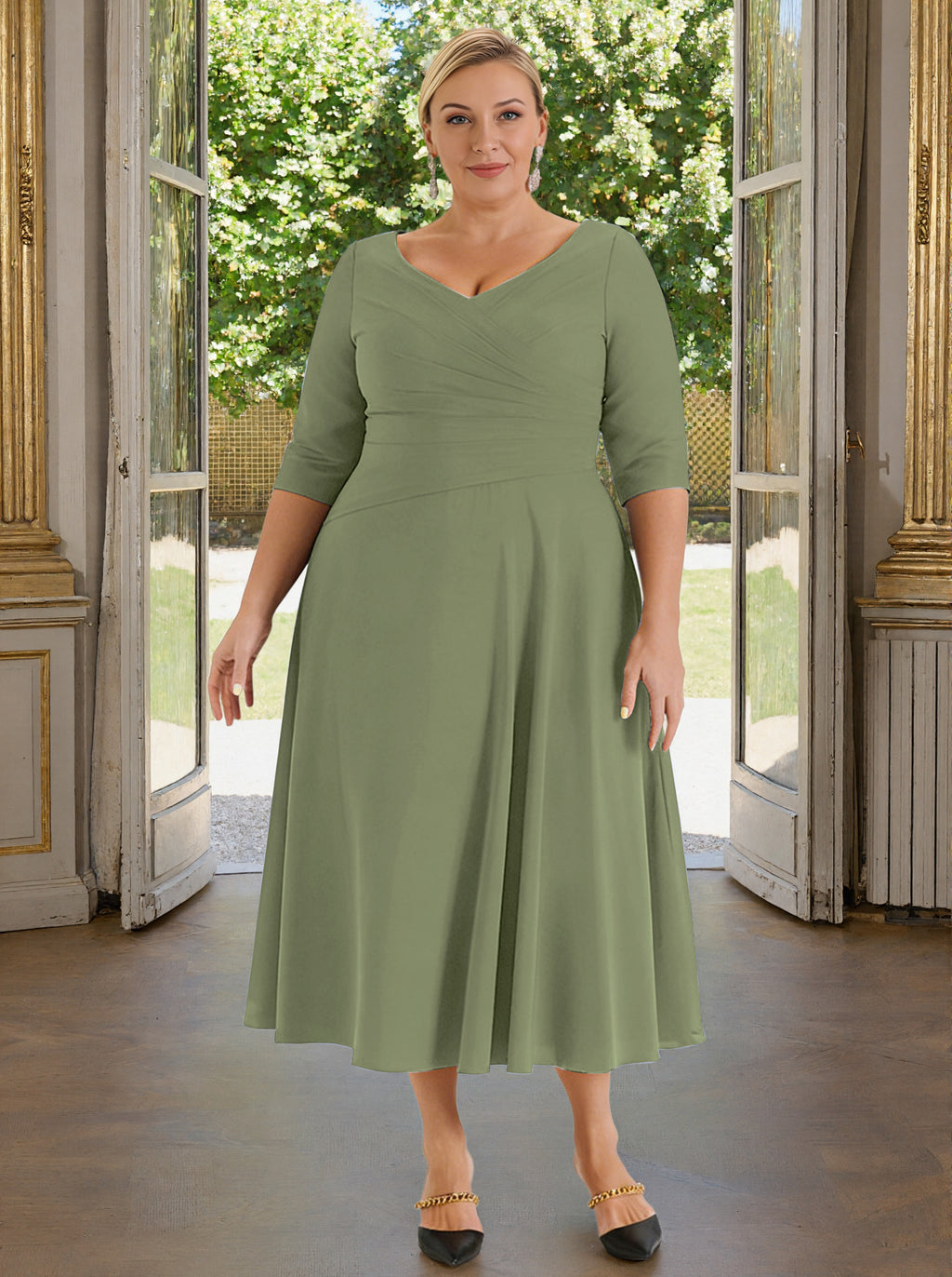 green plus size dress Cicinia V-neck Olive Mother Of The Bride Long A Colour:MARCY •	Maxi Dress Special Event eeek so excited for