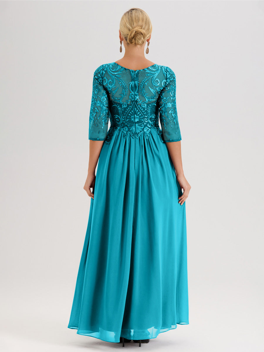 jade green lace dress Open-Back Ruched Tight Jersey Prom Dress with Train Signature Royal / Large main image 0