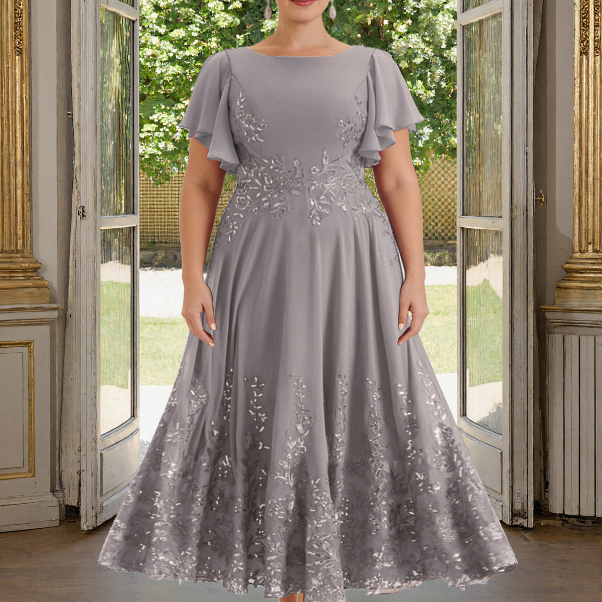 plus size silver dresses for special occasions Elegant Occasion Evening Ever-Pretty Plus Womens Long Chiffon Simple Plus Egypt making it suitable for modest yet glamorous appearances Cicinia Silver Plus Size Mother