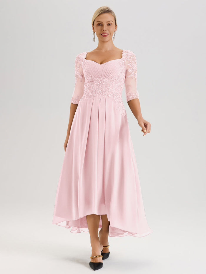 Cicinia Blushing Pink Mother Of The Bride Dress With Sleeves Long Chif