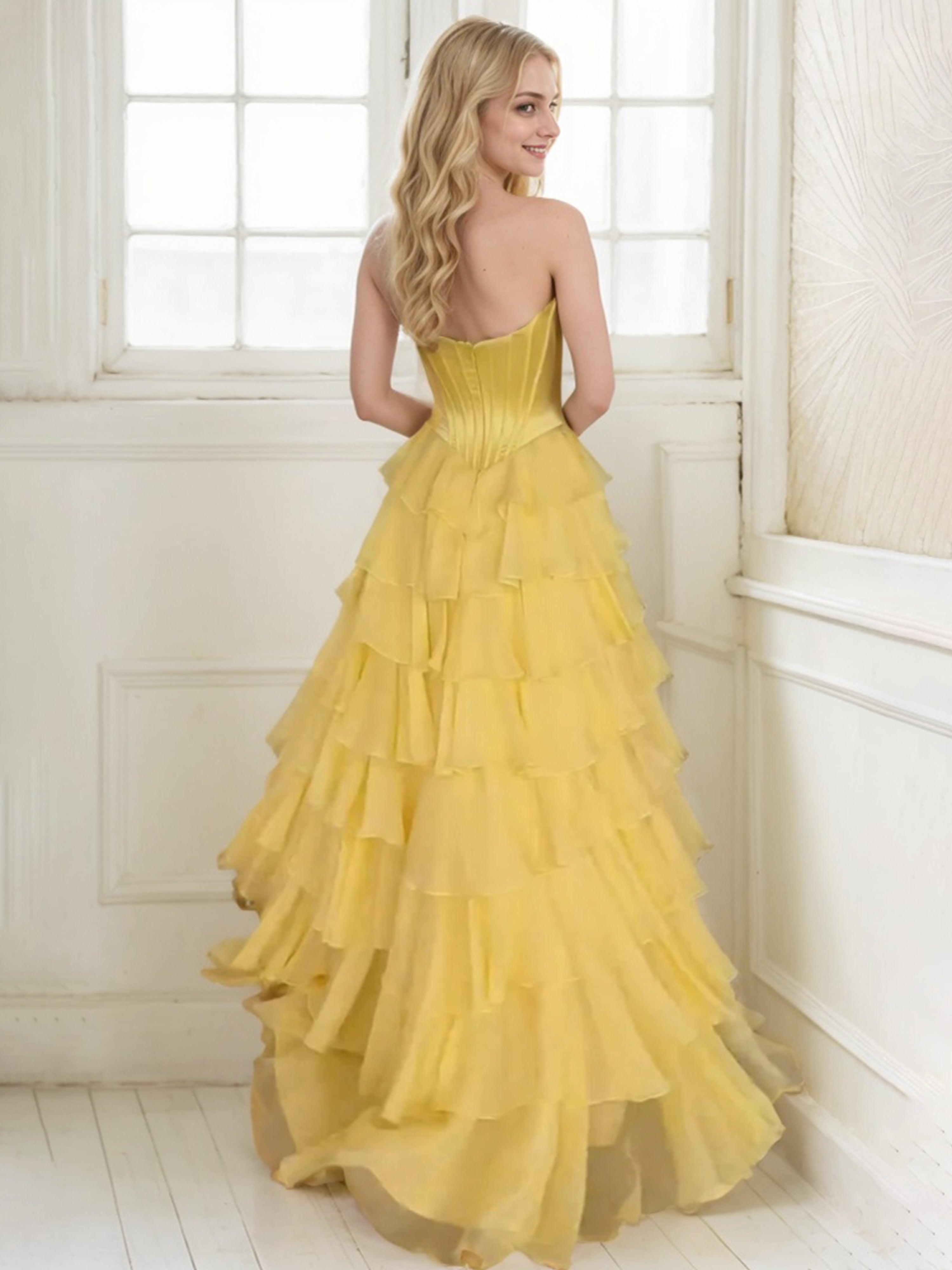 Royal Blue Prom Dresses A Line Appliques Bodice Layers Prom Dress