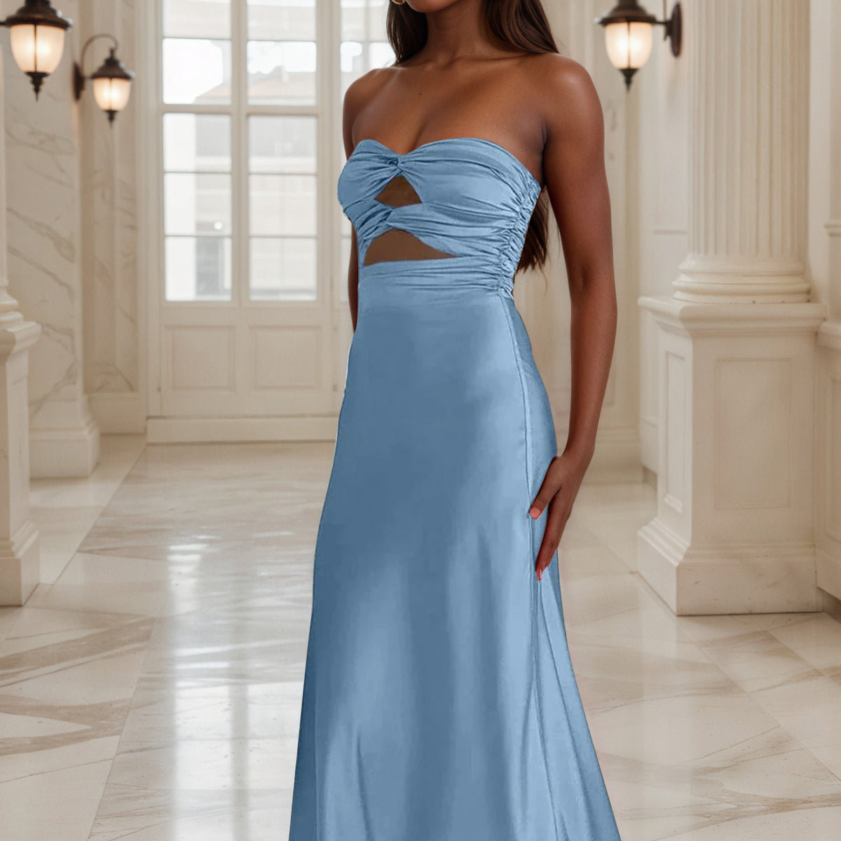 dress Off the Shoulder A-line Short GS3685 Blush (MistyRose) / L Dusty Blue Blue Formal Dresses Sheath Sweetheart