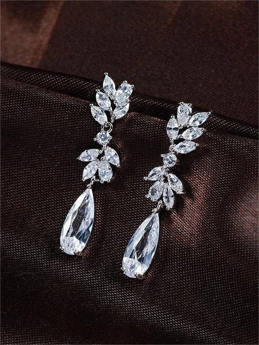 Teardrop Wedding Long Earrings