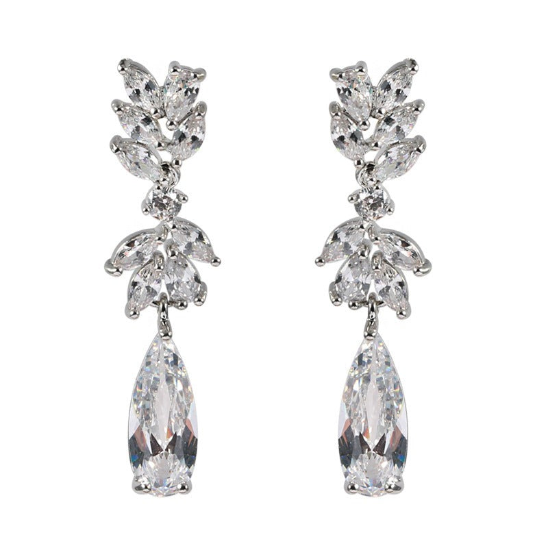 Teardrop Wedding Long Earrings