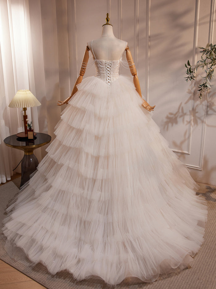 Spaghetti Strap Elegant Wedding Dress main image 0