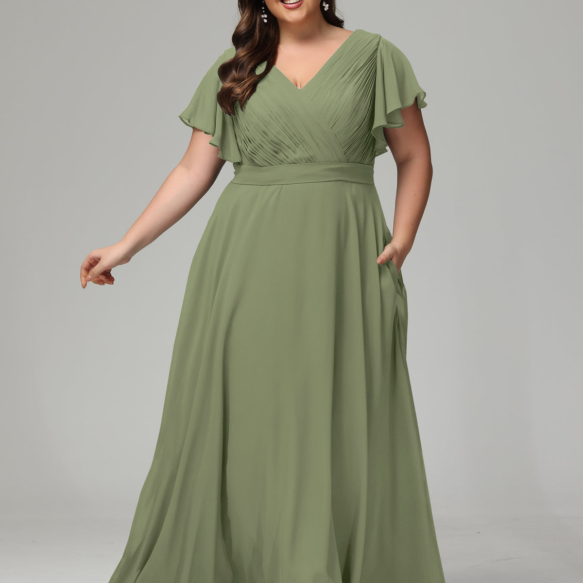 slim fit dress slacks Hunter Green Bridesmaid Dresses in Satin and Plus Size Gowns by MQ1644
