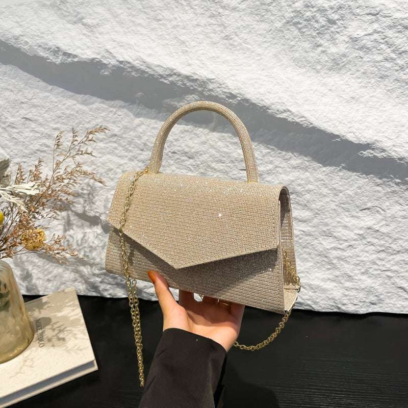 Glitter Women's Evening Bag V-shaped Shoulder Bag