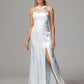 Halter Sleeveless Soft Satin Bridesmaid Dress