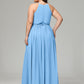 Halter Chiffon Bridesmaid Dress Plus Size