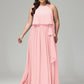 Halter Chiffon Bridesmaid Dress Plus Size