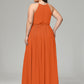 Halter Chiffon Bridesmaid Dress Plus Size