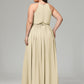 Halter Chiffon Bridesmaid Dress Plus Size