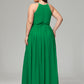 Halter Chiffon Bridesmaid Dress Plus Size