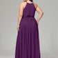 Halter Chiffon Bridesmaid Dress Plus Size