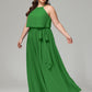 Halter Chiffon Bridesmaid Dress Plus Size