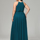 Halter Chiffon Bridesmaid Dress Plus Size