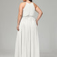 Halter Chiffon Bridesmaid Dress Plus Size