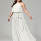 Halter Chiffon Bridesmaid Dress Plus Size