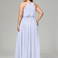 Halter Chiffon Bridesmaid Dress Plus Size