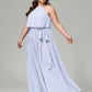 Halter Chiffon Bridesmaid Dress Plus Size