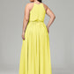 Halter Chiffon Bridesmaid Dress Plus Size