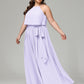 Halter Chiffon Bridesmaid Dress Plus Size