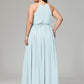 Halter Chiffon Bridesmaid Dress Plus Size