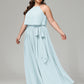 Halter Chiffon Bridesmaid Dress Plus Size