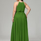 Halter Chiffon Bridesmaid Dress Plus Size