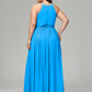 Halter Chiffon Bridesmaid Dress Plus Size