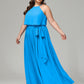 Halter Chiffon Bridesmaid Dress Plus Size